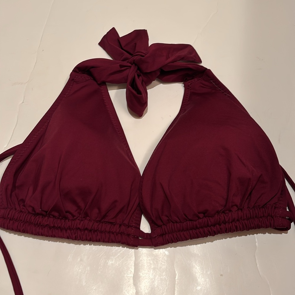 NWT BECCA Deep Burgundy Bikini Top DD swim swimsuit top - Picture 6 of 8
